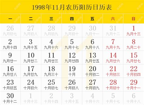 1998年1月20日|1998年日历表,1998年农历表（阴历阳历节日对照表）